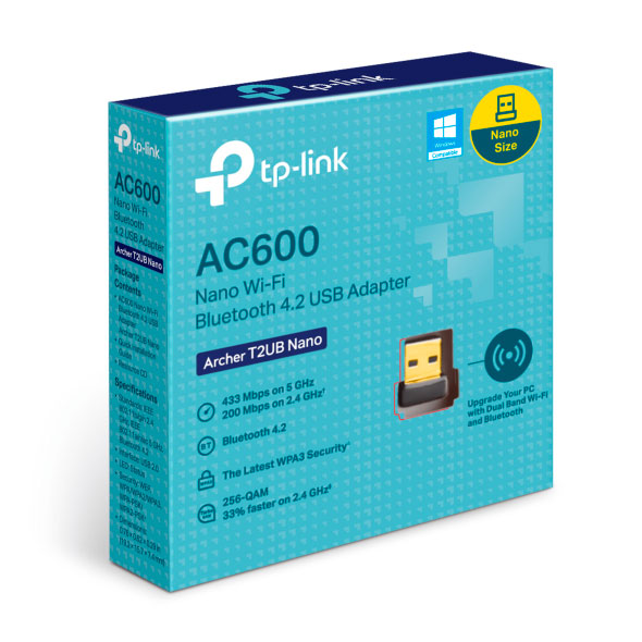 Adaptador Inalámbrico USB TP-LINK Archer T2UB AC600 Nano Wi-Fi Bluetooth 4.2