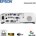 Proyector Epson PowerLite X49, 3600 Lumenes, 1024x768, XGA, Parlante Monoaural: 5W x 1.