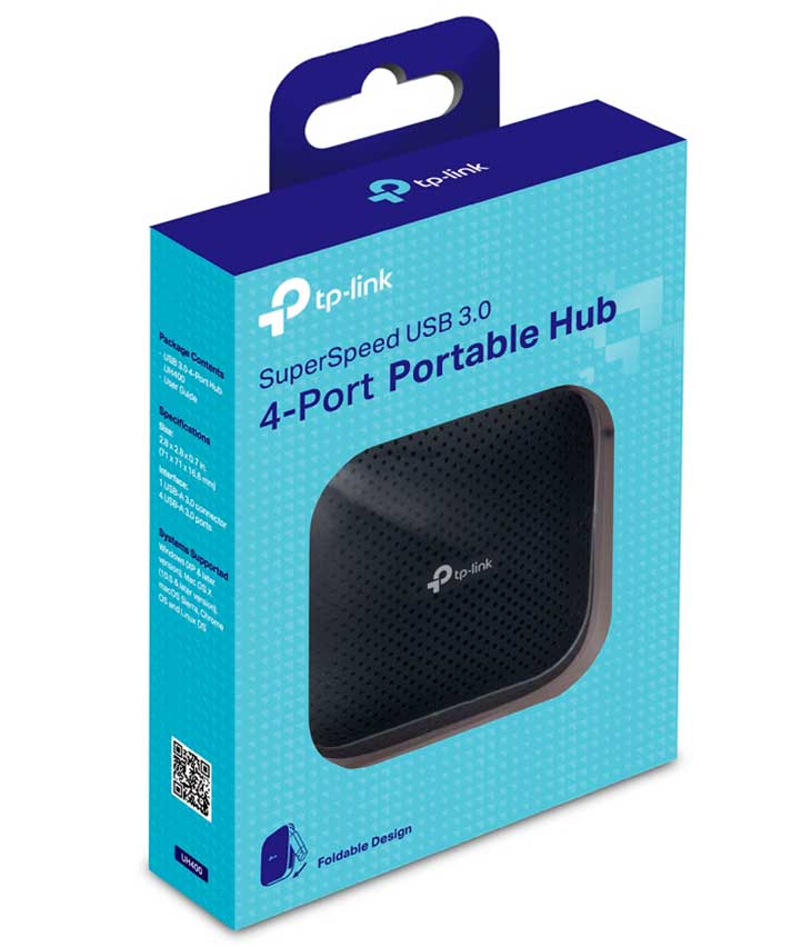 Hub USB TP-LINK UH400, 4 Puertos USB 3.0 Black.