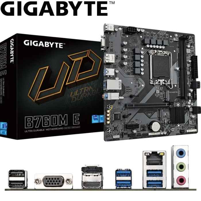 Placa Base Gigabyte B760M E (rev. 1.0), Chipset Intel B760, LGA1700, Micro ATX.