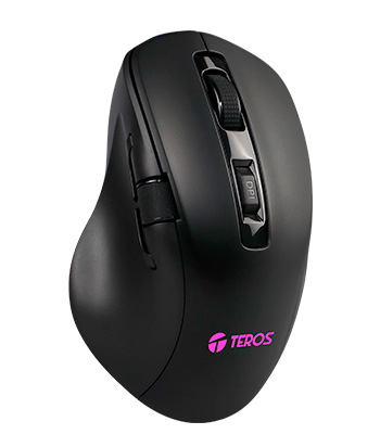 Mouse Teros TE-5168N, Triple Modo: 2.4G+Bluetooth+USB, 6400 DPI, RGB, Negro