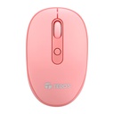 Mouse Optico Inalámbrico Teros TE-5075R, Rosado, 1600 dpi, Receptor USB.