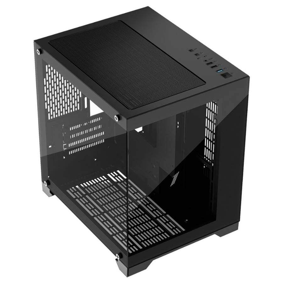 Case Gaming 1ST Player MV5-T White, 03 Cooler RGB, Vidrio templado, Sin Fuente.