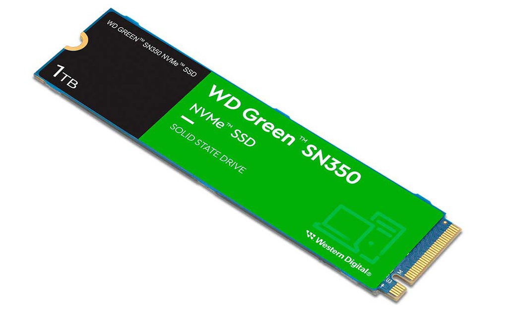 UNIDAD DE ESTADO SOLIDO WESTERN DIGITAL GREEN SN350 NVME 1TB M.2 2280, PCIE GEN3 X4