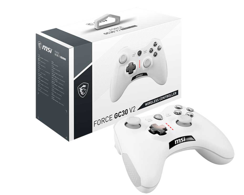 GamePad MSI Force GC30 V2, Wireless, Vibrador, USB, White.