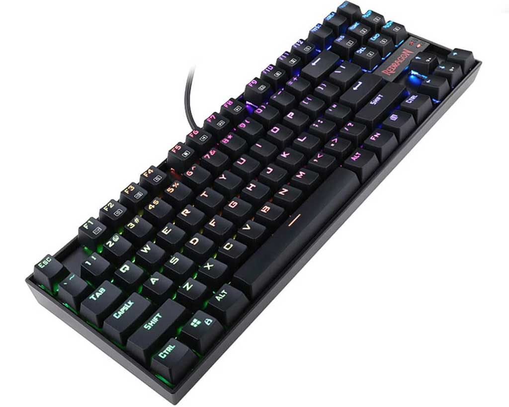 Teclado Mecánico Redragon KUMARA Black K552RGB, Switch Red, Español.