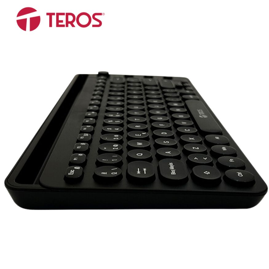 Teclado Inalámbrico, TEROS TE-4064, 2.4GHZ + BT 3.0 + BT 5.2, Negro.