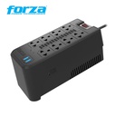 Estabilizador FORZA 1200VA FVR-1222USB 600w, 2P USB, 8-Tomas, 220v.