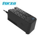 Estabilizador FORZA 1200VA FVR-1222USB 600w, 2P USB, 8-Tomas, 220v.