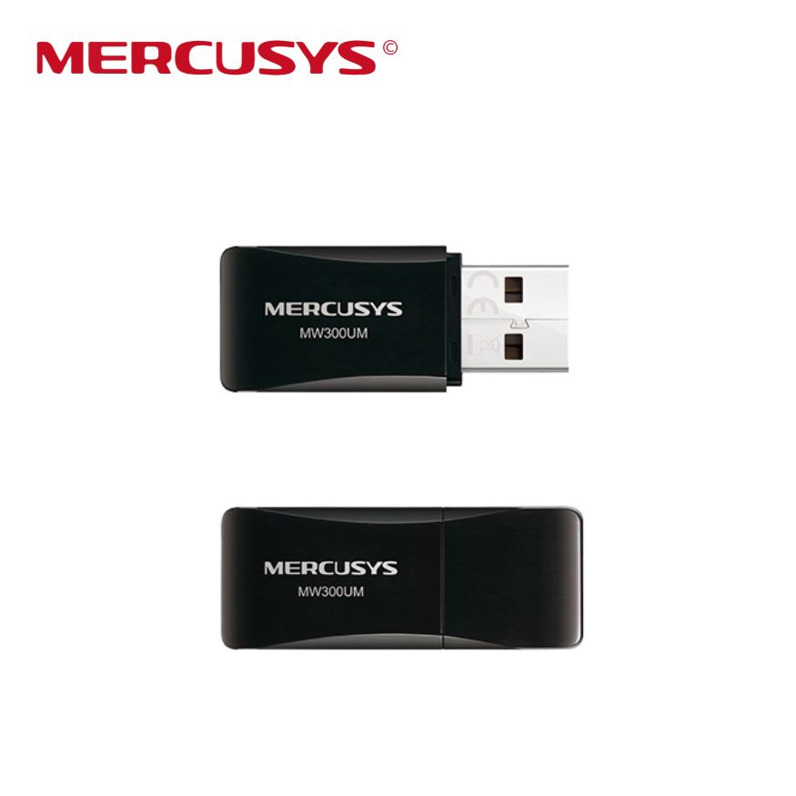 Adaptador Inalámbrico Mini USB Mercusys MW300UM, 300Mbps, (2.4 GHz).