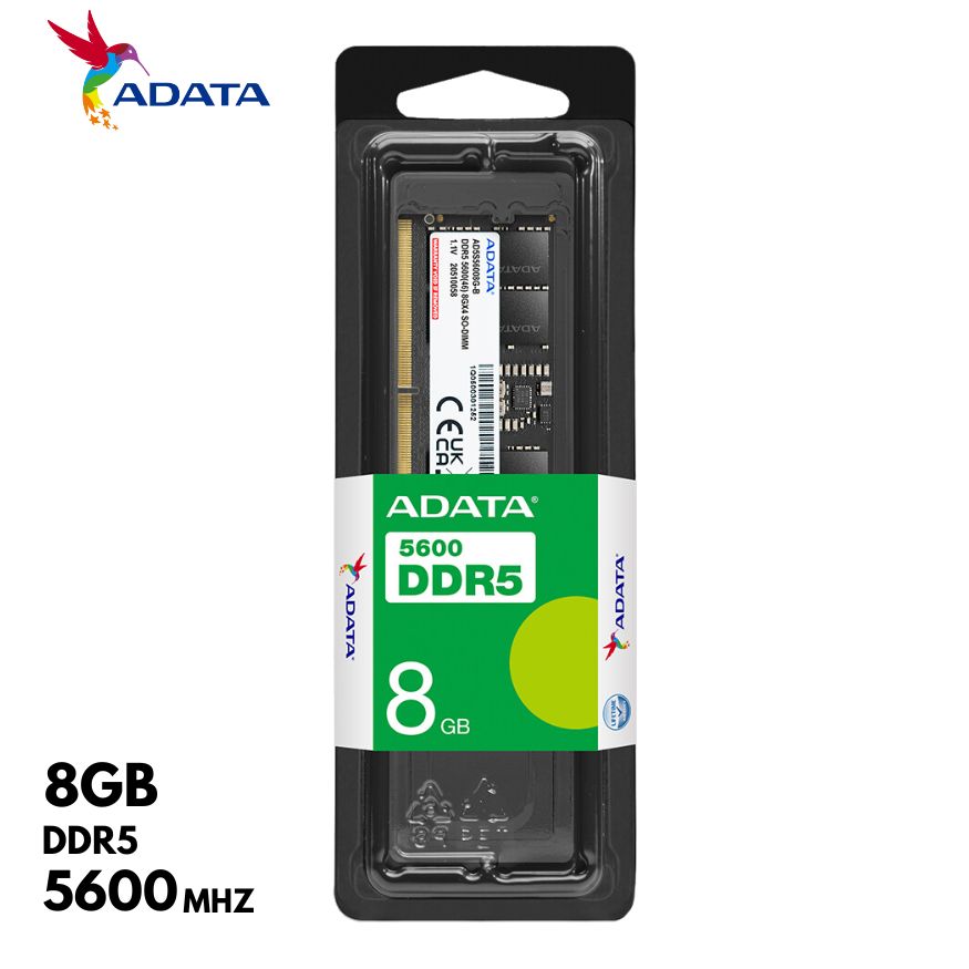 Memoria Ram SODIMM - Adata Premier 8GB, DDR5-5600MHz, CL40, 1.1V, 262-pin.