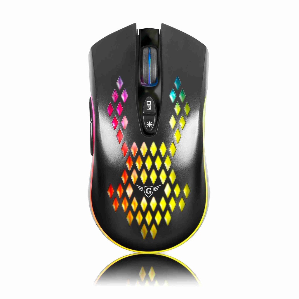 MOUSE GAMING MICRONISC STREAMER, 6400DPI, RGB, 7 BOTONES