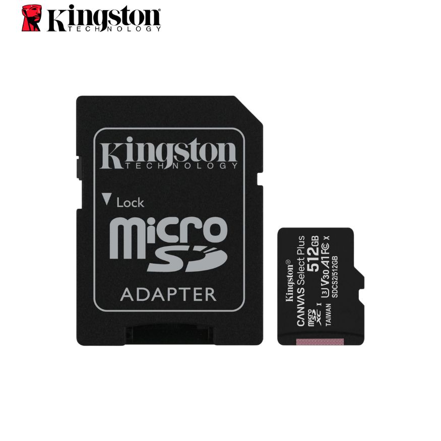 Memoria Micro-SD Kingston Canvas Select Plus, 512GB, Adaptador SD.