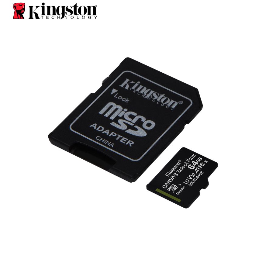 Memoria Micro-SD Kingston Canvas Select, 64GB, UHS-I Speed Class 1 (U1), Adaptador SD