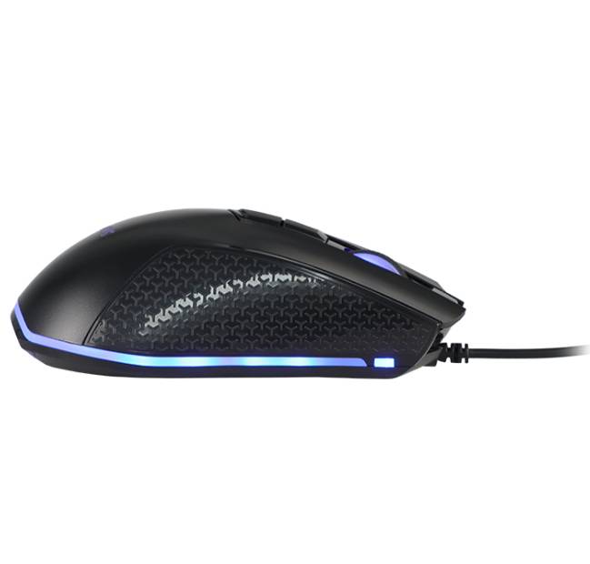 Mouse gamer TEROS TE-1211G, 7 botones, RGB, negro