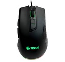 Mouse gamer TEROS TE-1211G, 7 botones, RGB, negro