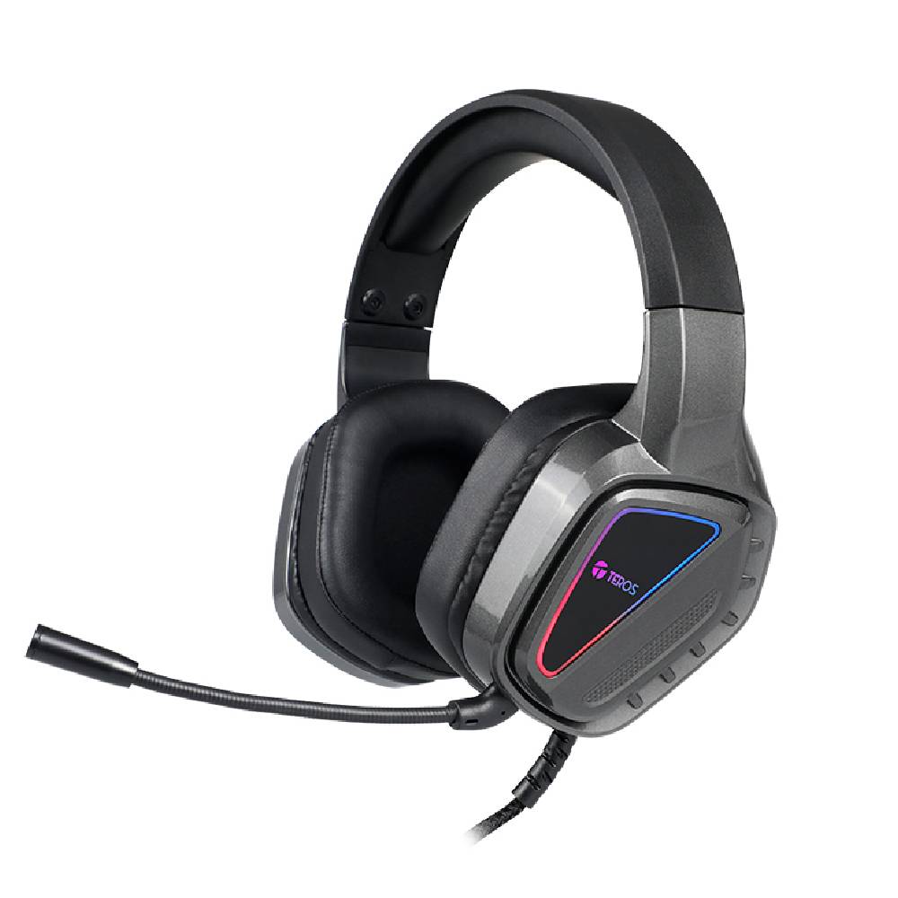 Audifono Gaming TEROS TE-8171N Estéreo, Micrófono, RGB, 3.5mm.