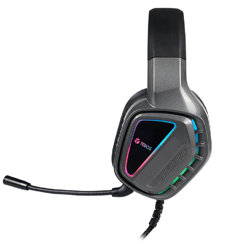 Audifono Gaming TEROS TE-8171N Estéreo, Micrófono, RGB, 3.5mm.