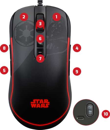 Mouse Gaming Primus Darth Vander GLADIUS 12400T, Sensor PixArt 12400Dpi, RGB, Black USB.