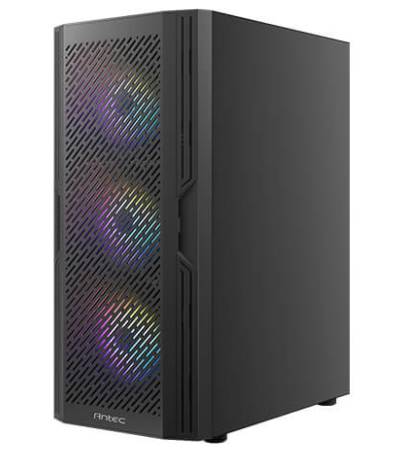 Case Antec AX20 ELITE MT 4AR GL, Black, 03 Cooler RGB, Vidrio templado, S/Fuente.