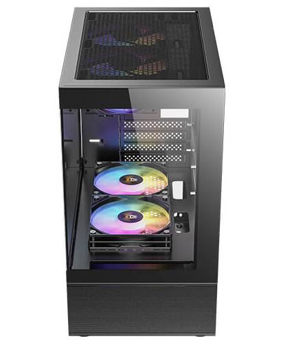 Case Antec CX200 ELITE, ST 5ARC 2GL, Black, 05 Cooler RGB, Vidrio templado, S/Fuente.