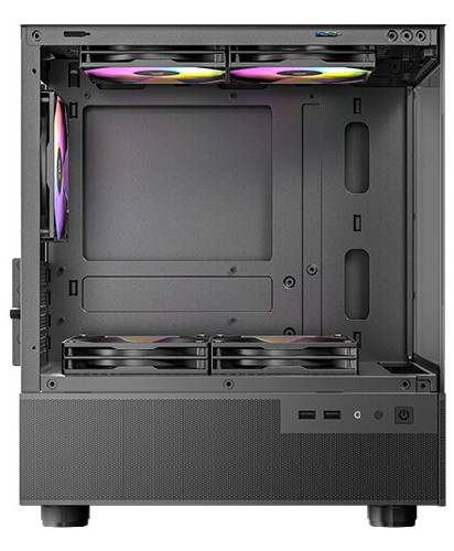 Case Antec CX200 ELITE, ST 5ARC 2GL, Black, 05 Cooler RGB, Vidrio templado, S/Fuente.