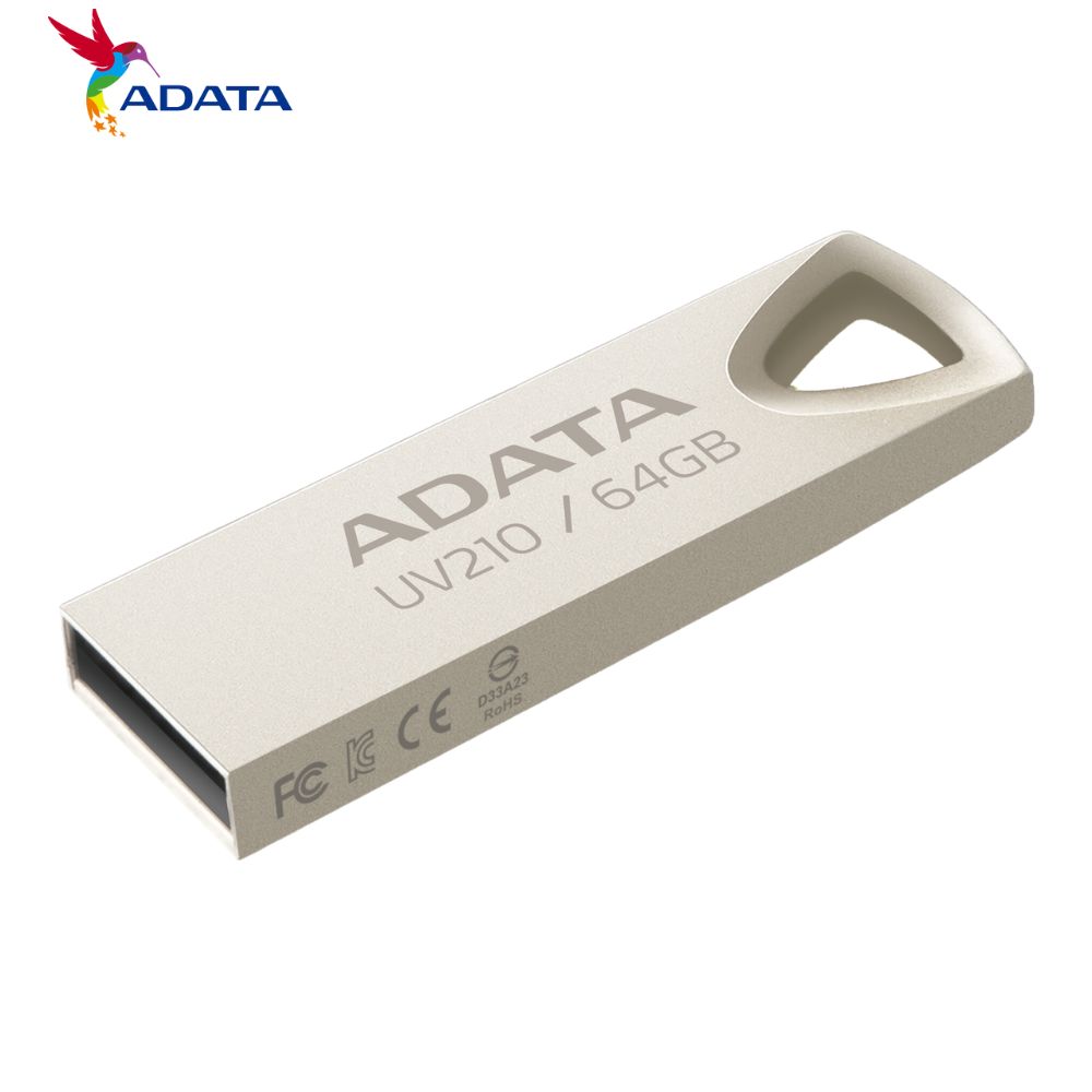 Memoria Flash USB Adata UV210 64Gb, USB 2.0, Metálico..