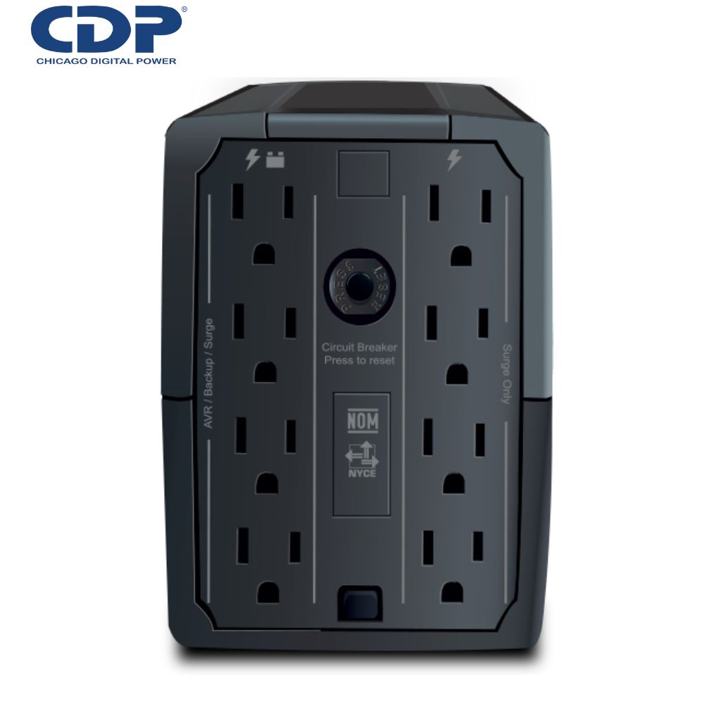 UPS CDP R-UPR508I, 500VA/240w, 8 tomas, 5 Port USB, 1 Tipo C, Autonomía 20min.