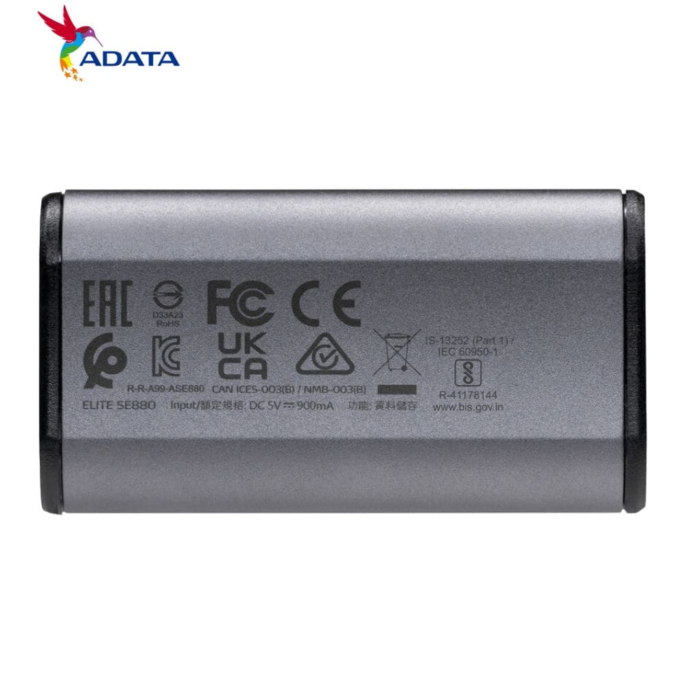 SSD Externo Adata SE880, 1TB, Interfaz USB 3.2 Gen 2 Type-C, Silver.