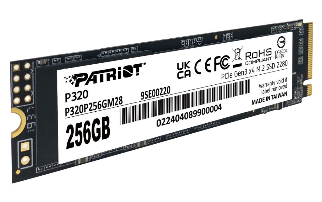 Unidad en Estado Sólido Patriot P320, 256GB, M.2 2280 PCIe. Gen 3 x4 NVMe 1.3