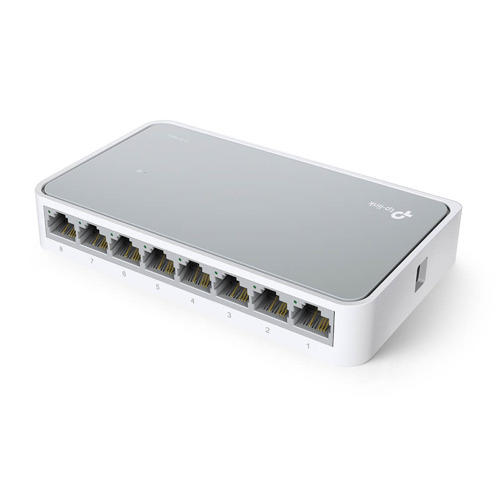 SWITCH TP-LINK TL-SF1008D, 8 PUERTOS RJ-45 10/100 MBPS, AUTOVOLTAJE, PRESENTACIÓN EN CAJA