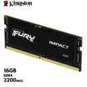 Memoria RAM Sodimm Kingston Fury Impact, 16GB, DDR4, 3200 MHz, PC4-25600, CL20, 1.2V.