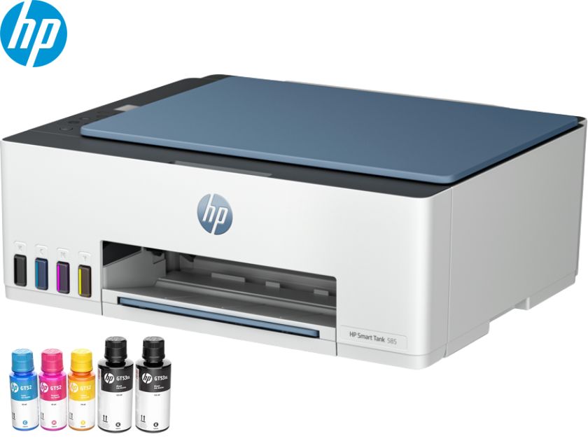 Impresora Multifuncional de tinta HP Smart Tank 585, Impresión/Escaneo/Copia/Wi-Fi/Bluetooth LE/USB