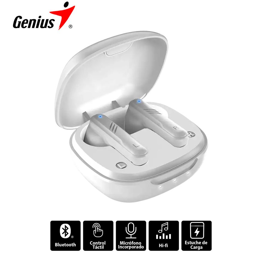 Audífono Inalámbricos Genius HS-M905BT True Wireless Bt, White.