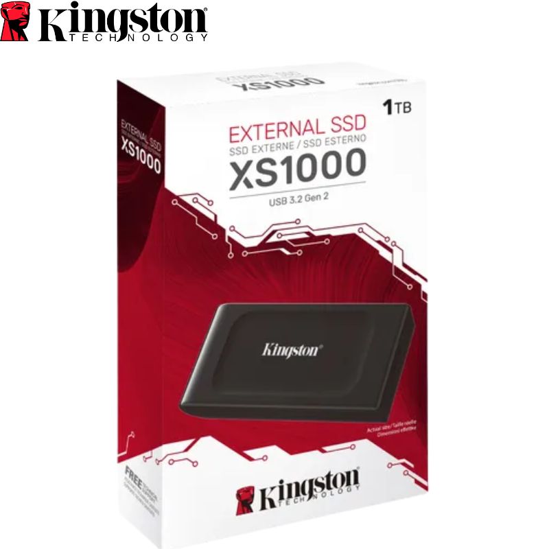 SSD Portable Kingston XS1000, 1TB, Interfaz USB 3.2 Gen 2 Type-C, Negro