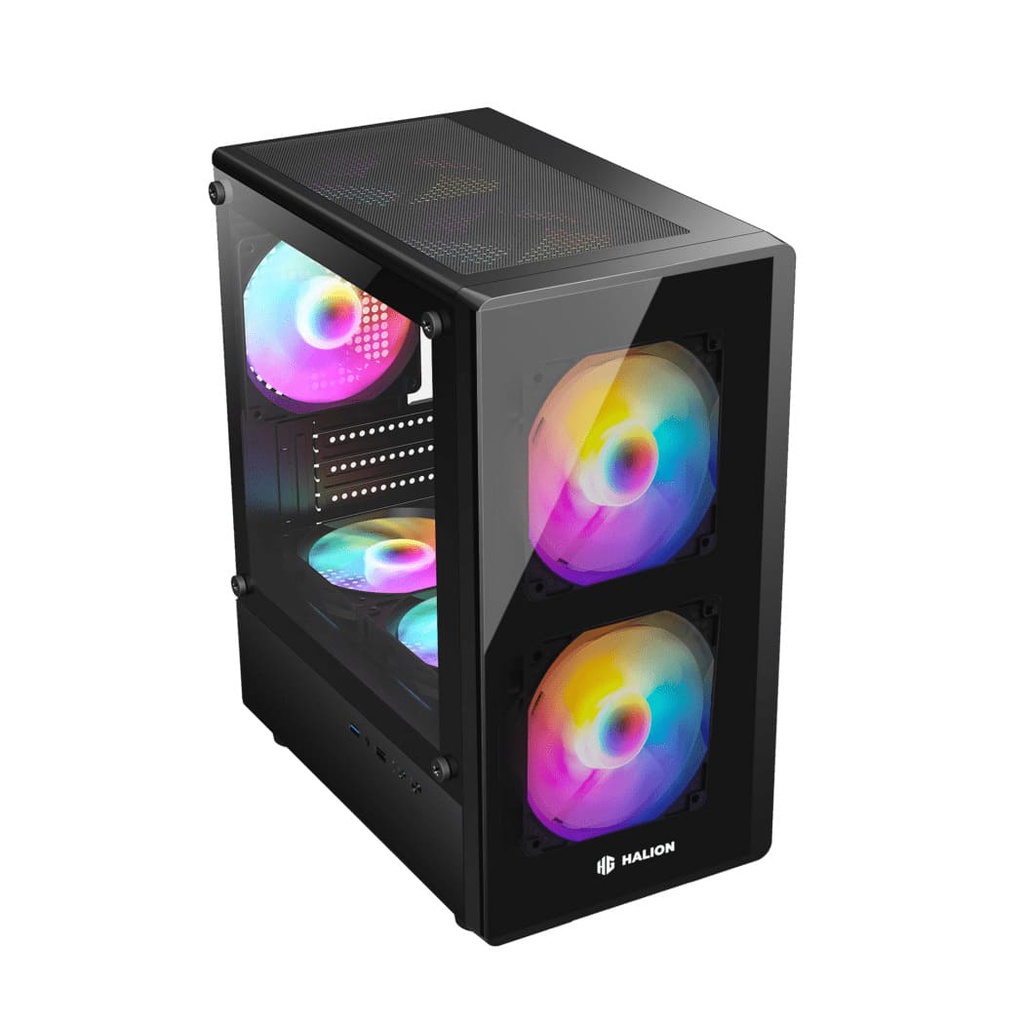 Case Gaming HALION Luna P25, Vidrio Templado, S/Fuente, 3 x RGB.