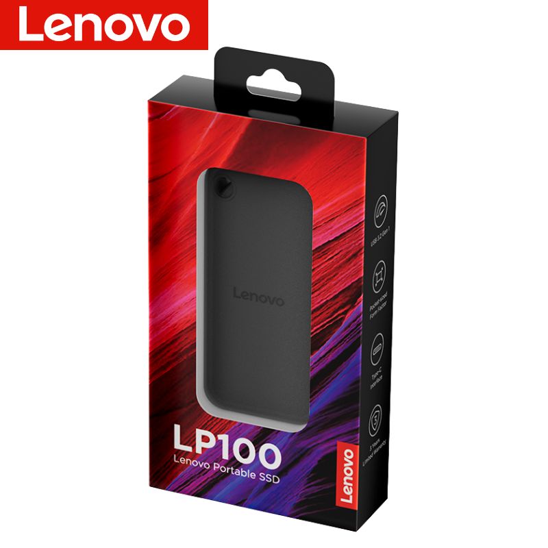 Disco duro sólido externo Lenovo LP100 SSD Portátil, 1TB, USB Tipo-C 3.2 Gen 1