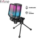 Micrófono Fifine A6V, Unidireccional, Black, USB.