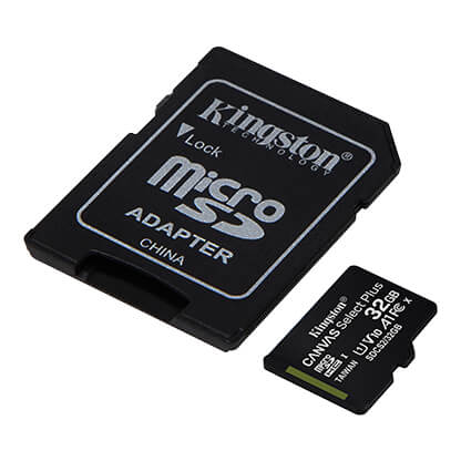 MEMORIA MICRO-SD KINGSTON CANVAS SELECT, 32GB, UHS-I SPEED CLASS 10 (U1), CON ADAPTADOR SD