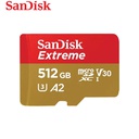 Memoria SanDisk Extreme microSD, 512GB, UHS-I U3, con Adaptador SD.