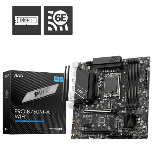 Motherboard MSI PRO B760M-A WIFI, Chipset Intel B760, LGA1700, HDMI x2, DP x2, mATX