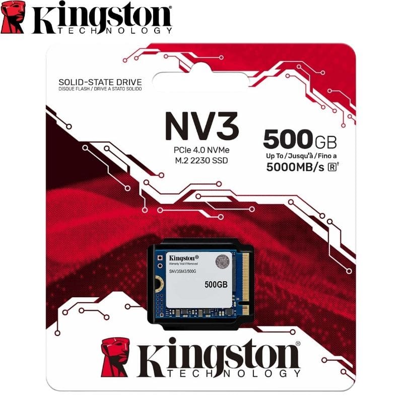 Unidad de Estado Solido Kingston NV3 PCIe 4.0, 500G, 2230.