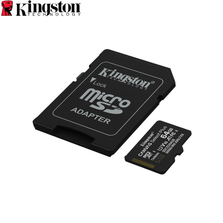 Memoria Micro-SD Kingston Canvas Select, 64GB, UHS-I Speed Class 1 (U1), Adaptador SD