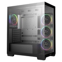 Case DeepCool CG580 4F BK, 4 Fan ARGB, Vidrio Templado, S/Fuente, USB 3.0, Black.