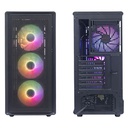 Case sin fuente gamer TEROS TE-1323G, ITX, M-ATX, ATX, 3.5" y 2.5", negro
