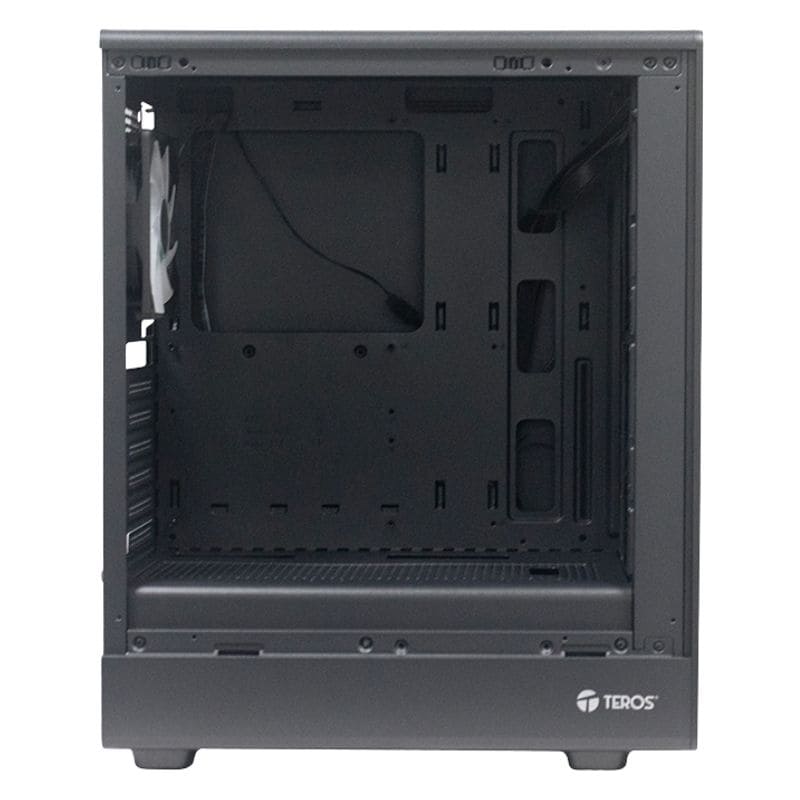 Case sin fuente gamer TEROS TE-1323G, ITX, M-ATX, ATX, 3.5" y 2.5", negro