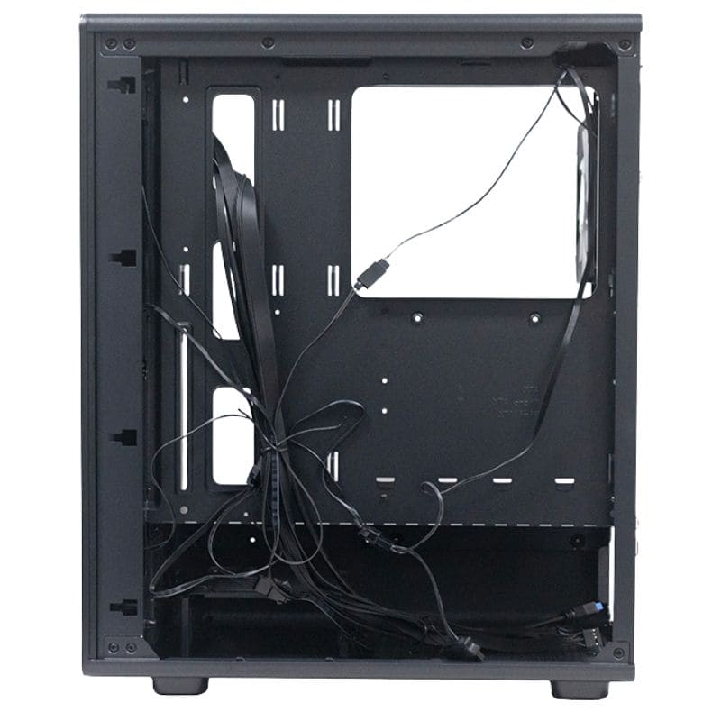 Case sin fuente gamer TEROS TE-1323G, ITX, M-ATX, ATX, 3.5" y 2.5", negro