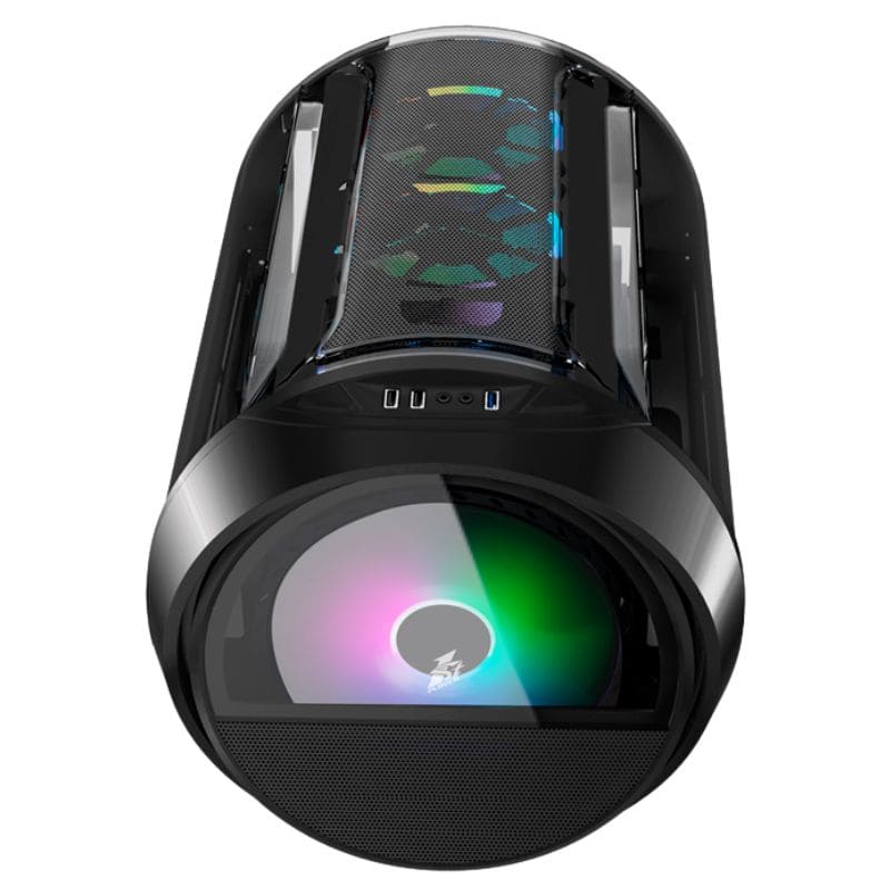Case Gaming 1ST Player Rainbow IS6 Black, 03 Cooler RGB, Vidrio templado, Sin Fuente.