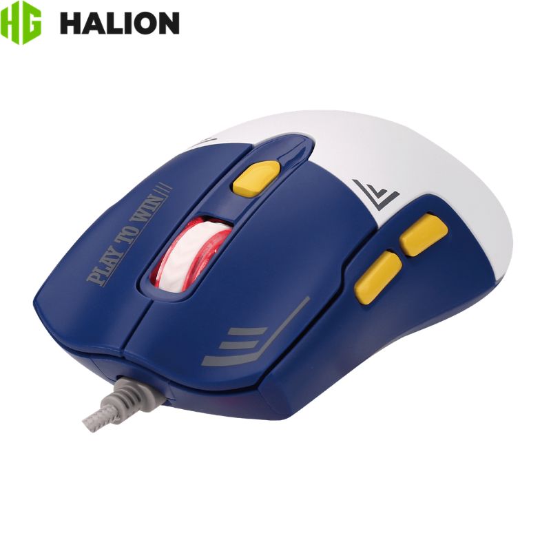 Mouse Gaming Halion Zeus M605, 12000DPI, RGB, 7 Botones, Blanco/Azul.