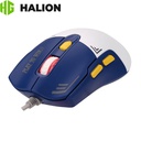 Mouse Gaming Halion Zeus M605, 12000DPI, RGB, 7 Botones, Blanco/Azul.